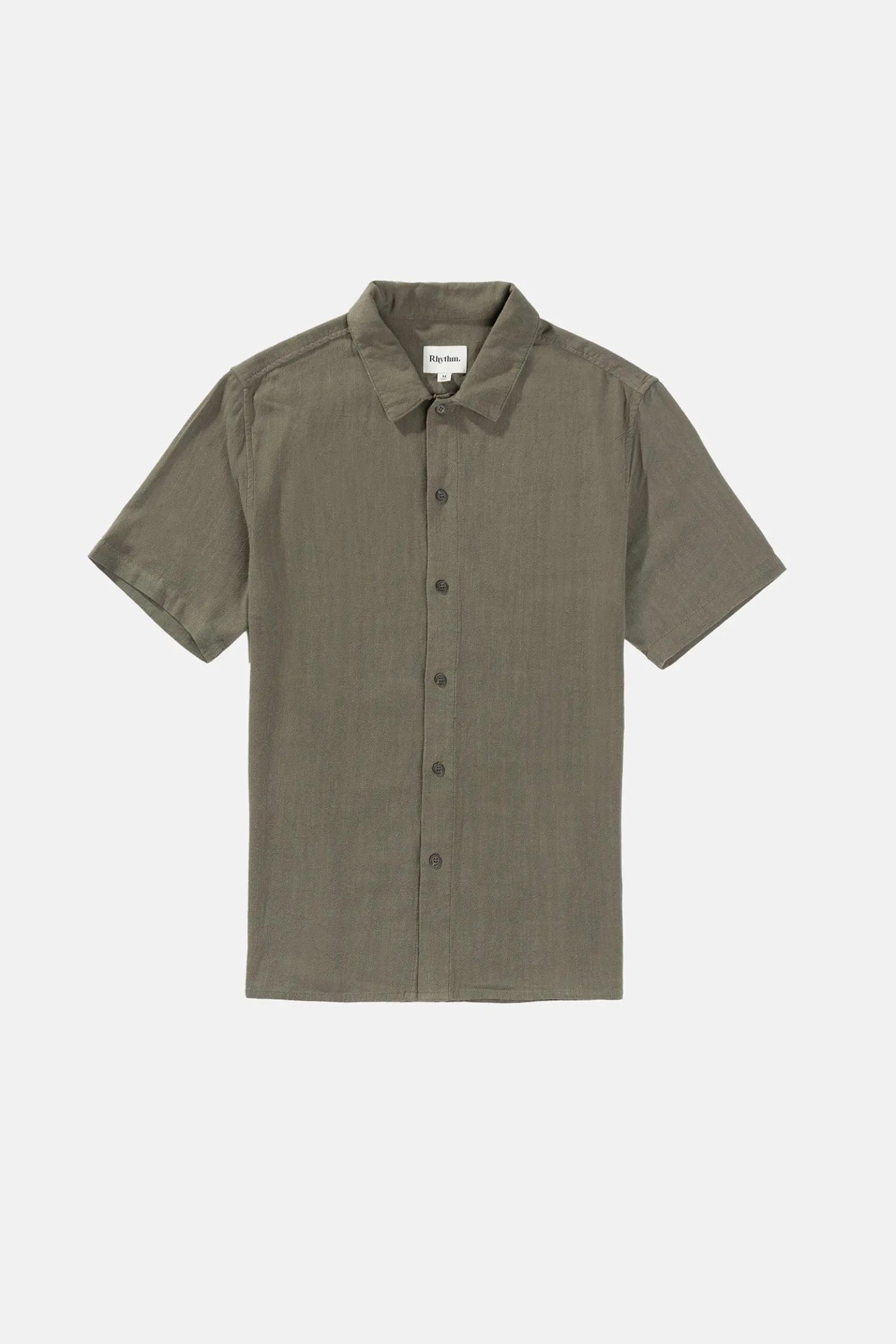 Textured Linen Ss Shirt Olive