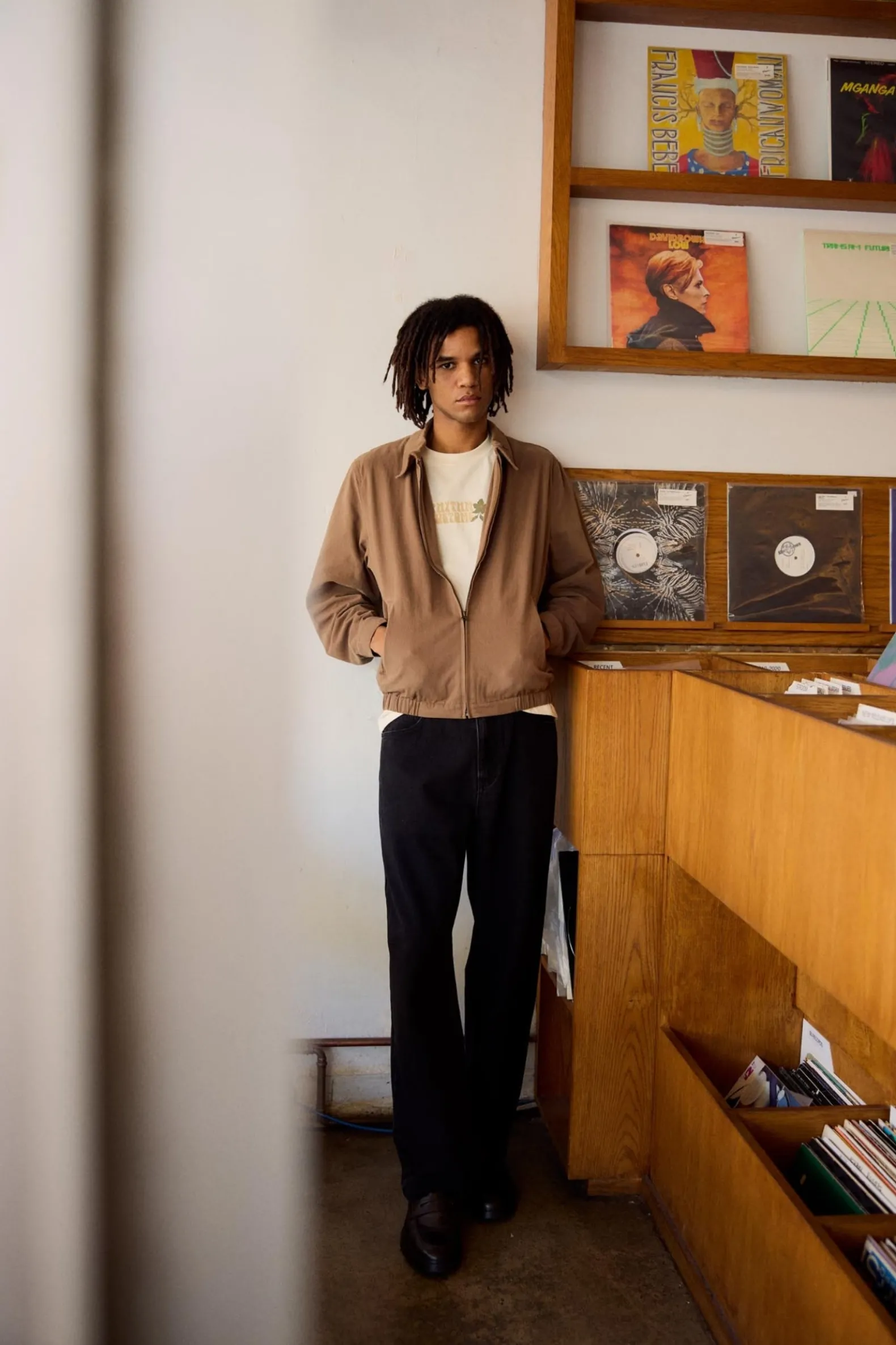 Twill Bomber Jacket Brown