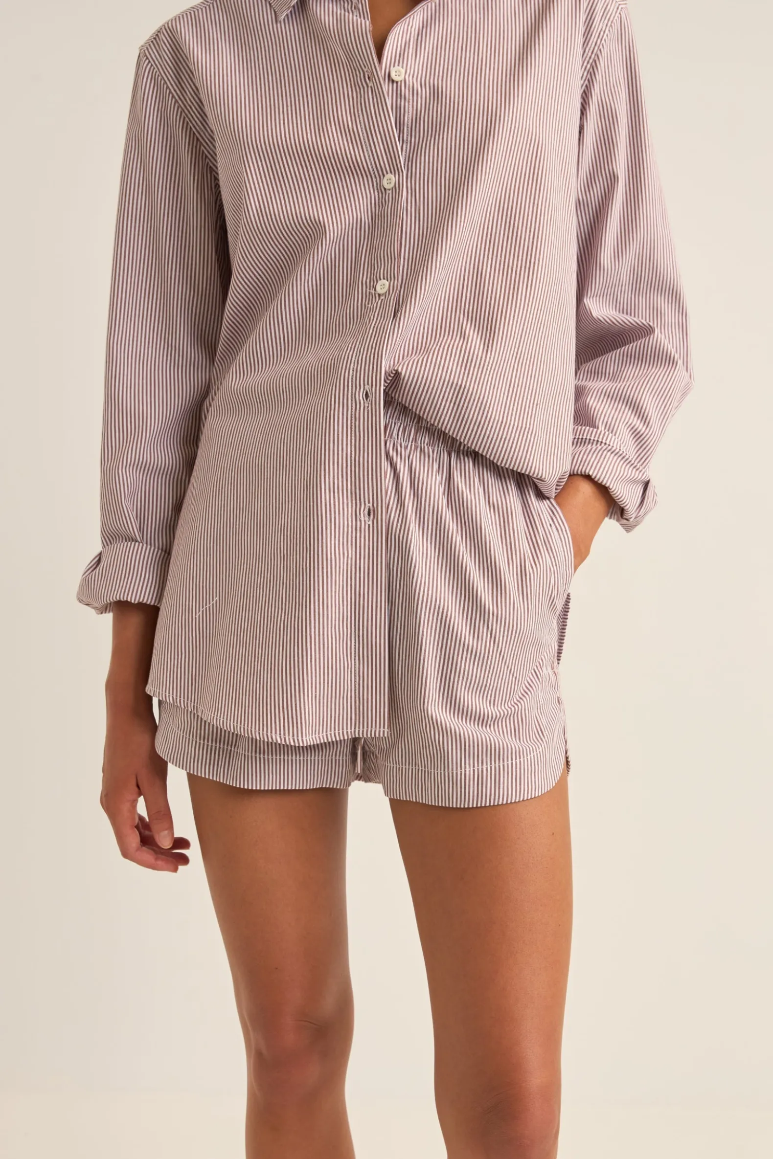 Zephyr Stripe Beach Short Chocolate