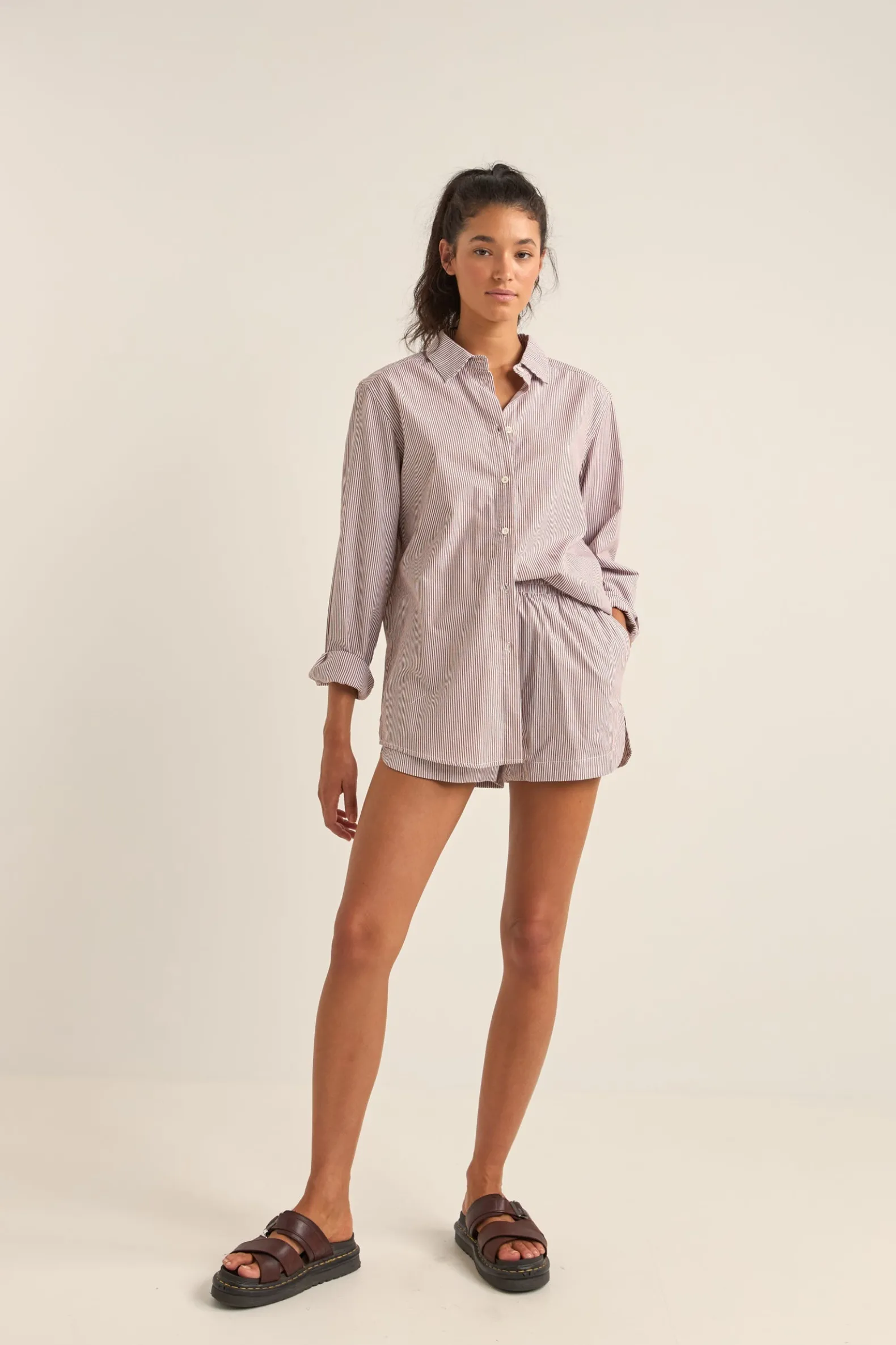 Zephyr Stripe Beach Short Chocolate